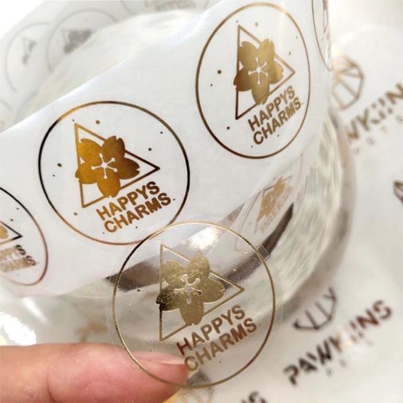 Hot Stamping Gold Foil Label Stickers Waterproof Custom Metal Stickers