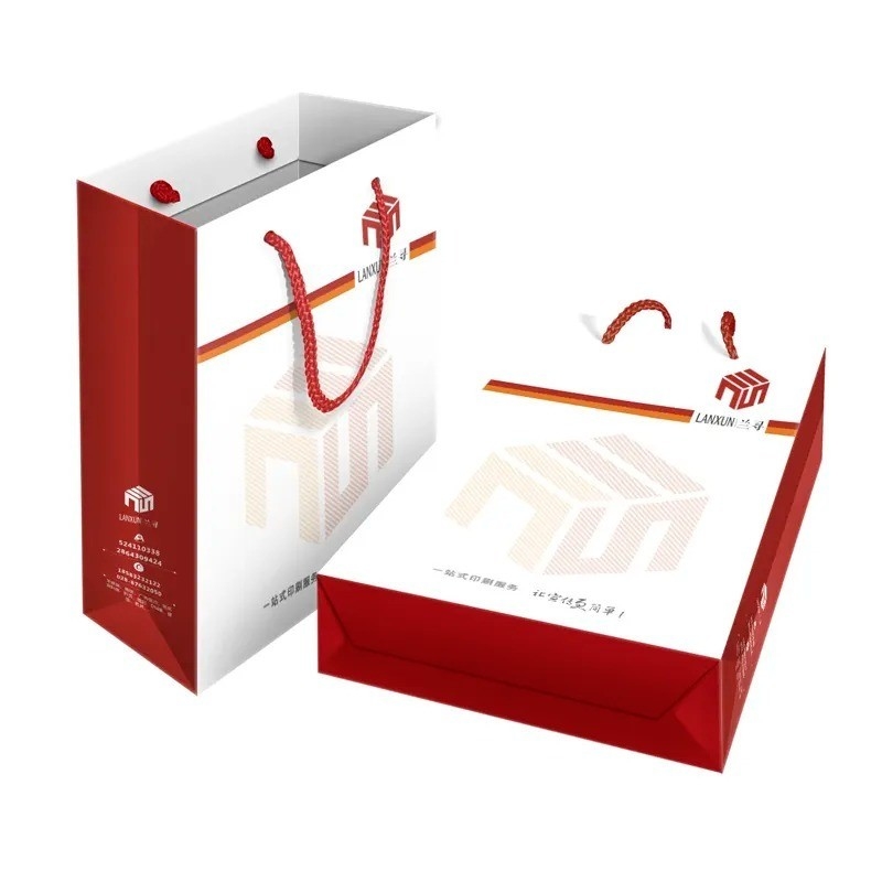 Recyclable Biodegradable Custom Handle Gift Paper Bag Packaging for Small Business