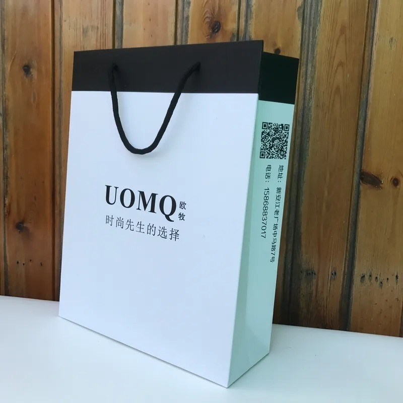 Recyclable Biodegradable Custom Handle Gift Paper Bag Packaging for Small Business