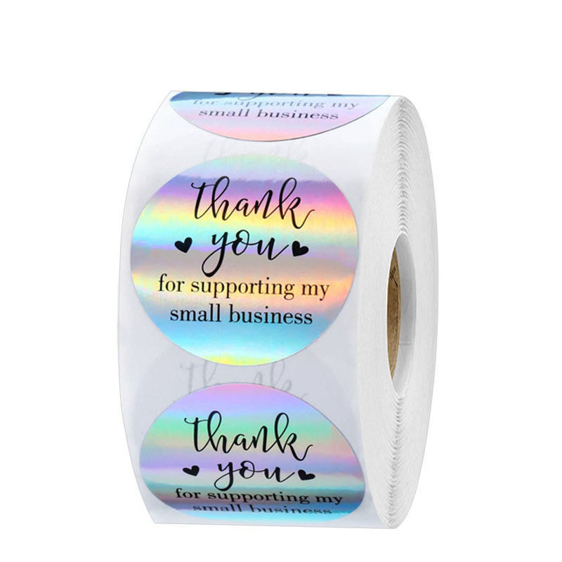 Rainbow Flower Printing Adhesive Sticker Label For Greeting Cards Gift Wraps Mailers Bag