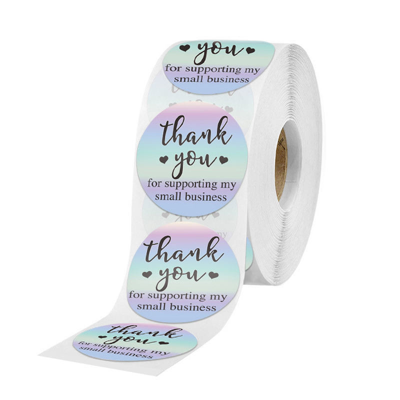 Rainbow Flower Printing Adhesive Sticker Label For Greeting Cards Gift Wraps Mailers Bag