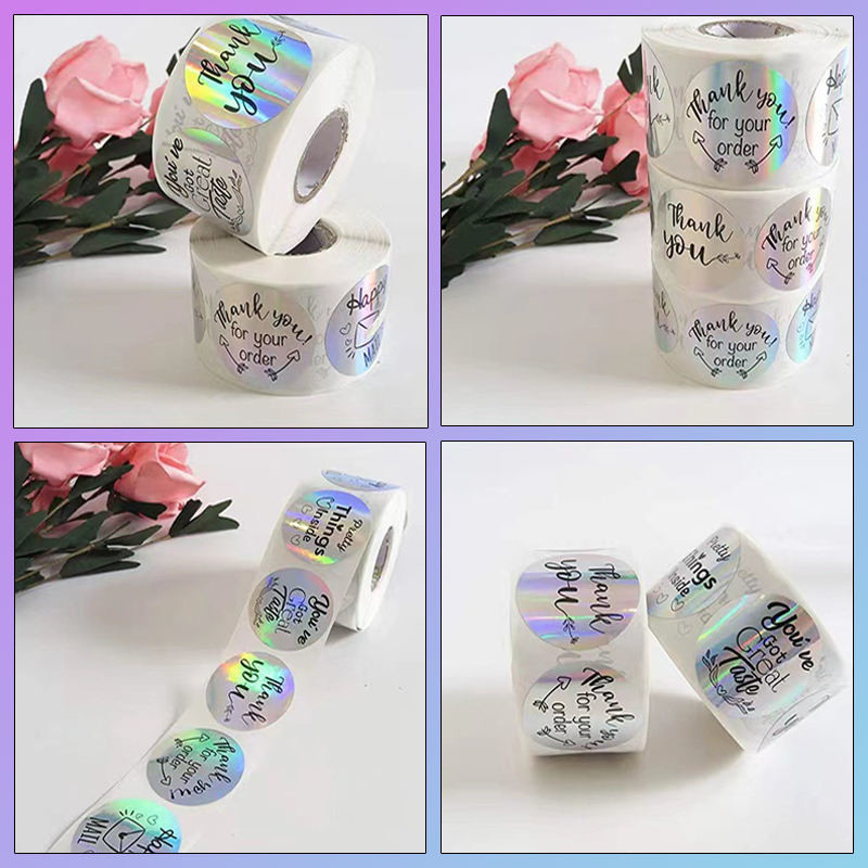 Rainbow Flower Printing Adhesive Sticker Label For Greeting Cards Gift Wraps Mailers Bag