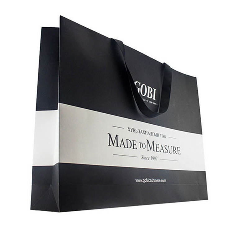 Custom Printed Shopping Paper Bag Hot Stamping Luxury Shopping Paper Bag