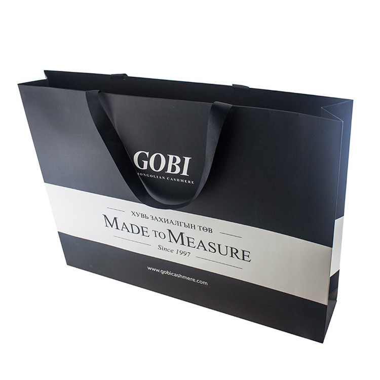 Custom Printed Shopping Paper Bag Hot Stamping Luxury Shopping Paper Bag