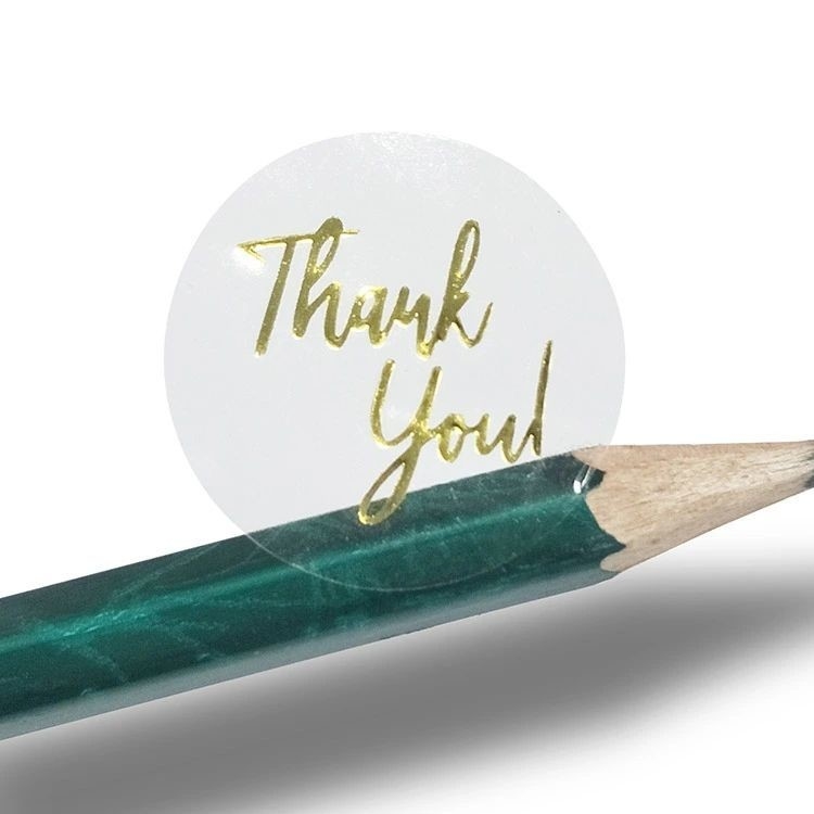 Custom Self Adhesive Vinyl Stickers 1 Inch / 2.5 Inch Thank You Sticker Label