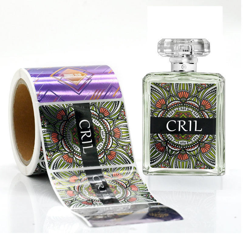 Embossed Texture Adhesive Sticker Label For Cosmetic And Perfume Packaging Solution