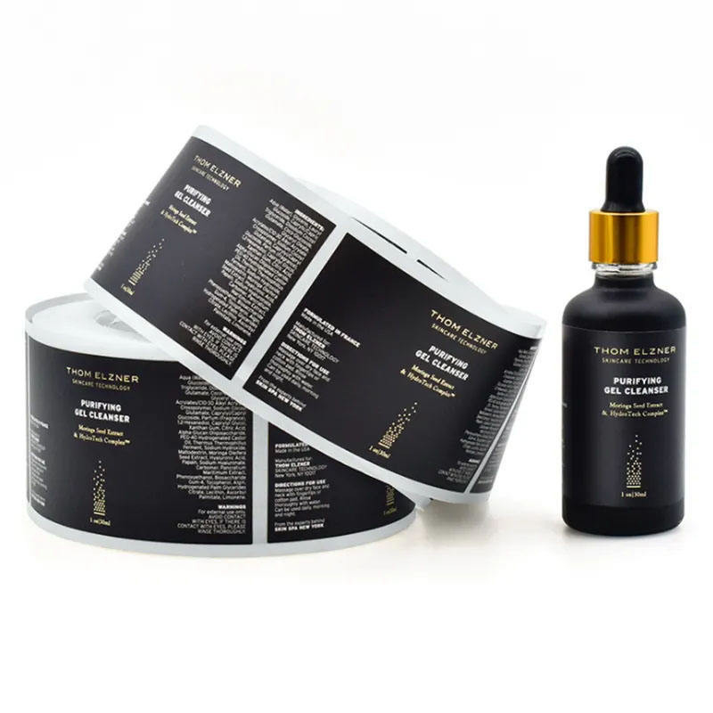 Embossed Texture Adhesive Sticker Label For Cosmetic And Perfume Packaging Solution