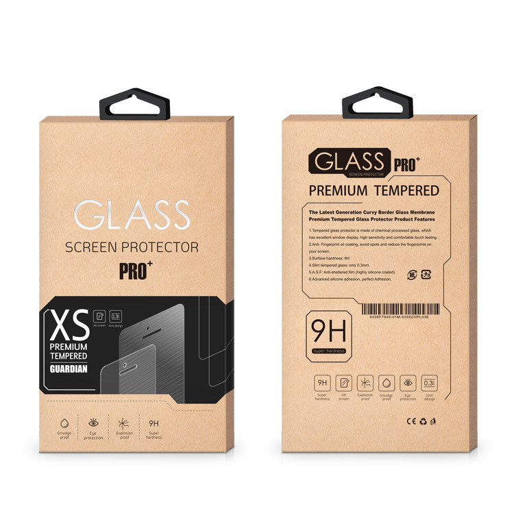Varnishing Art Paper Tempered Glass Packing Box for Custom Retail Screen Protector Package