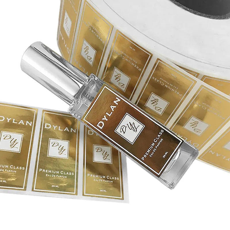 Embossed Texture Adhesive Sticker Label For Cosmetic And Perfume Packaging Solution