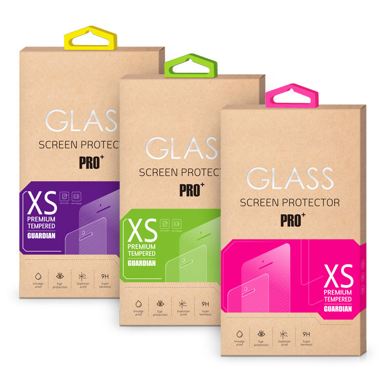 Varnishing Art Paper Tempered Glass Packing Box for Custom Retail Screen Protector Package