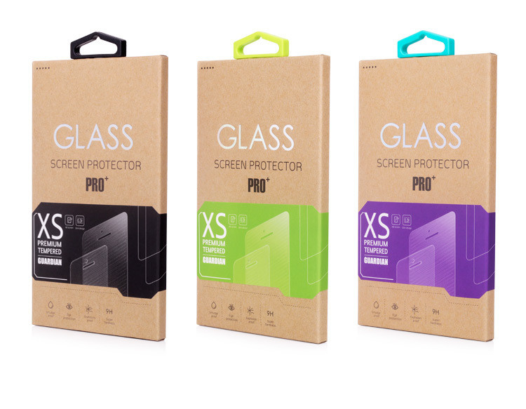 Varnishing Art Paper Tempered Glass Packing Box for Custom Retail Screen Protector Package