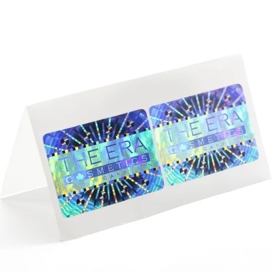 Colorful Laser PET Holographic Adhesive Sticker Label For Security And Personal Care
