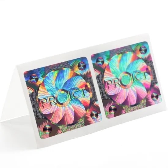 Colorful Laser PET Holographic Adhesive Sticker Label For Security And Personal Care