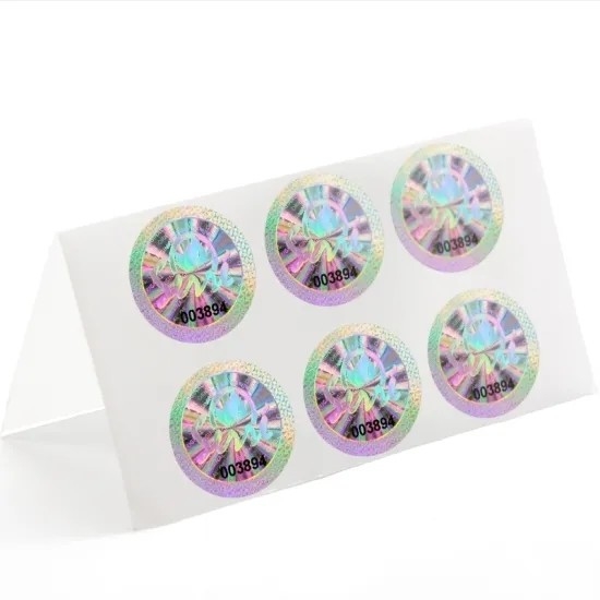 Colorful Laser PET Holographic Adhesive Sticker Label For Security And Personal Care