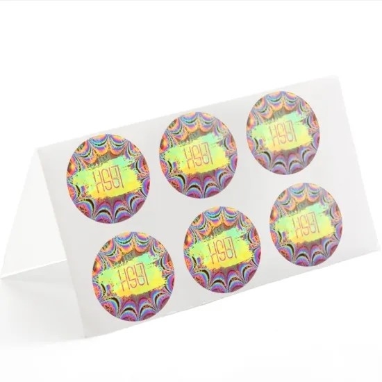 Colorful Laser PET Holographic Adhesive Sticker Label For Security And Personal Care