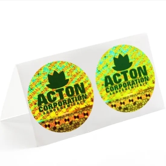 Colorful Laser PET Holographic Adhesive Sticker Label For Security And Personal Care