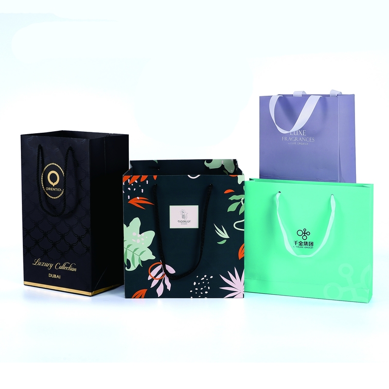 Custom Paper Cardboard Shopping Bags With Your Own Logo Offset Printing