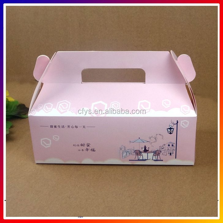 Custom Gift Mini Cake Paper Handle Box for Wedding Celebrations Other Gift Craft
