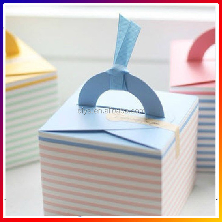 Custom Gift Mini Cake Paper Handle Box for Wedding Celebrations Other Gift Craft