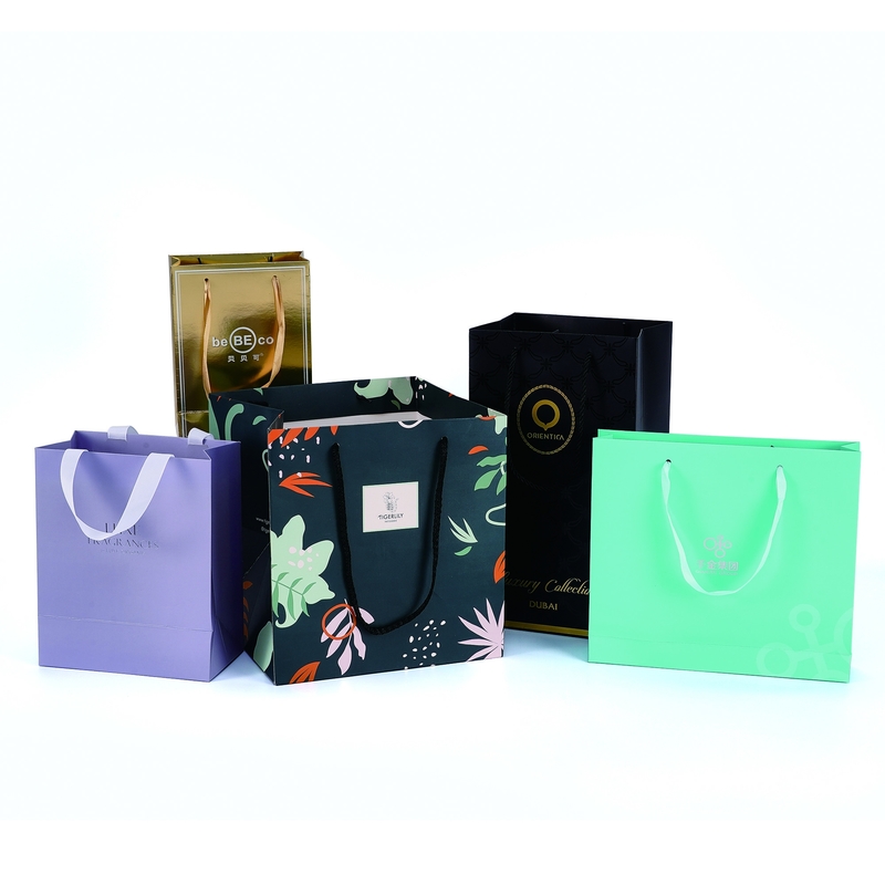 Custom Paper Cardboard Shopping Bags With Your Own Logo Offset Printing