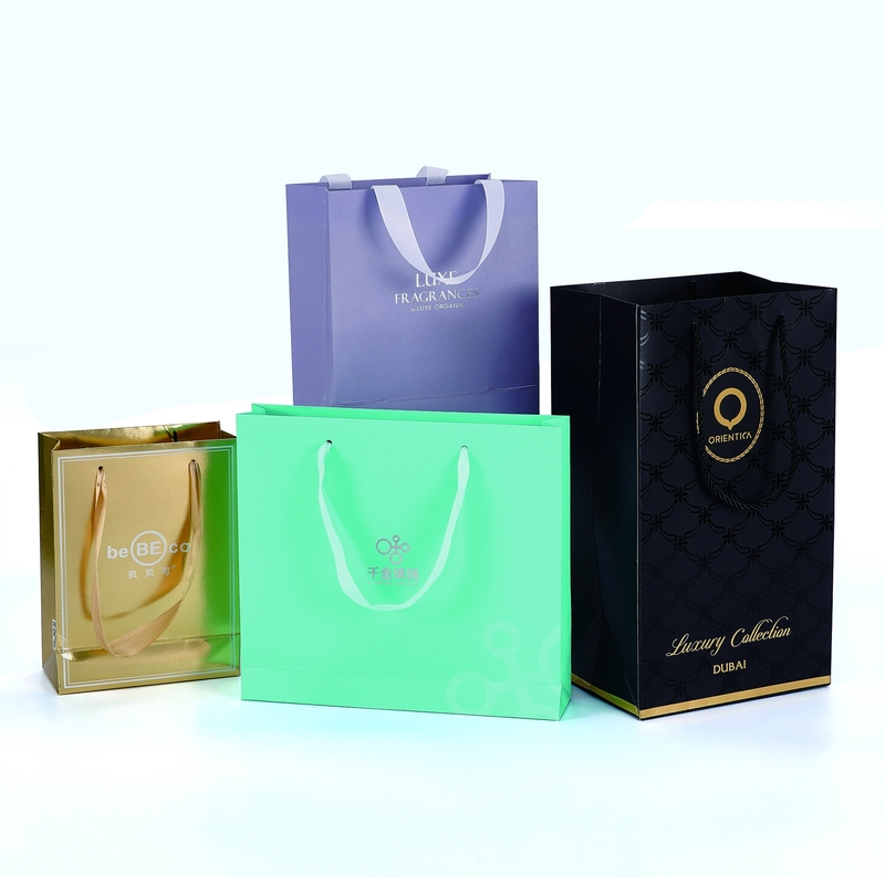 Custom Paper Cardboard Shopping Bags With Your Own Logo Offset Printing