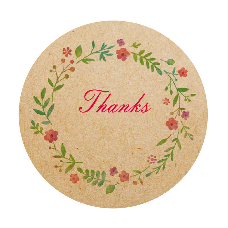 Brown Kraft Paper Sticker Label Self Adhesive Circle Round Product Label