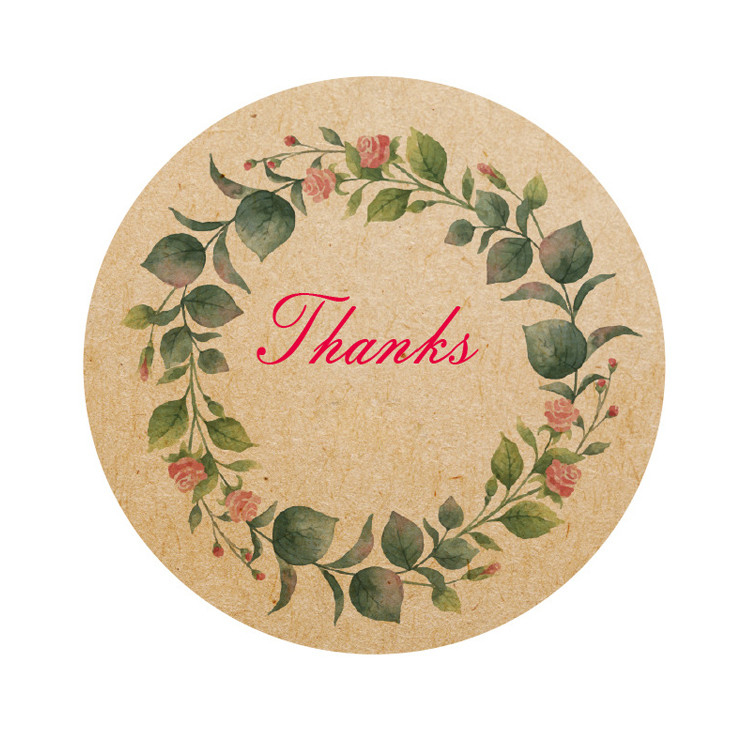 Brown Kraft Paper Sticker Label Self Adhesive Circle Round Product Label