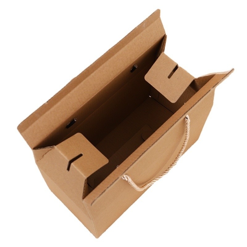 Custom Packaging Recycled Kraft Paper Box With Rope Handle Environmental and Packing Items