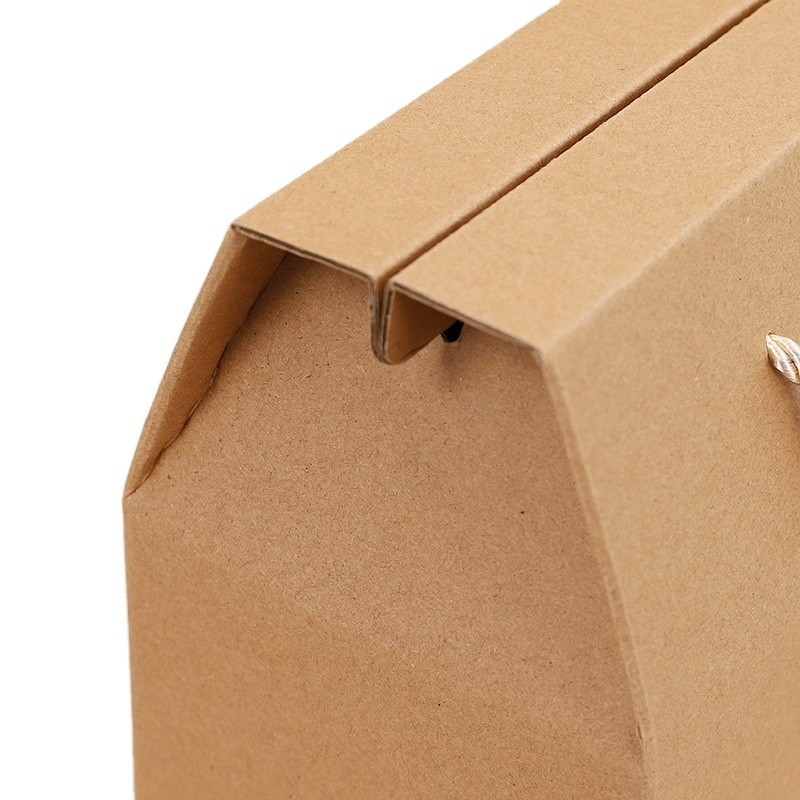 Custom Packaging Recycled Kraft Paper Box With Rope Handle Environmental and Packing Items