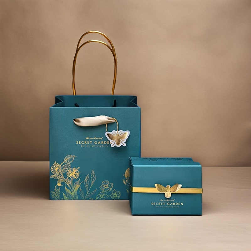 Paper Boutique Jewellery Gift Bag With Handles In White Black Brown And Green