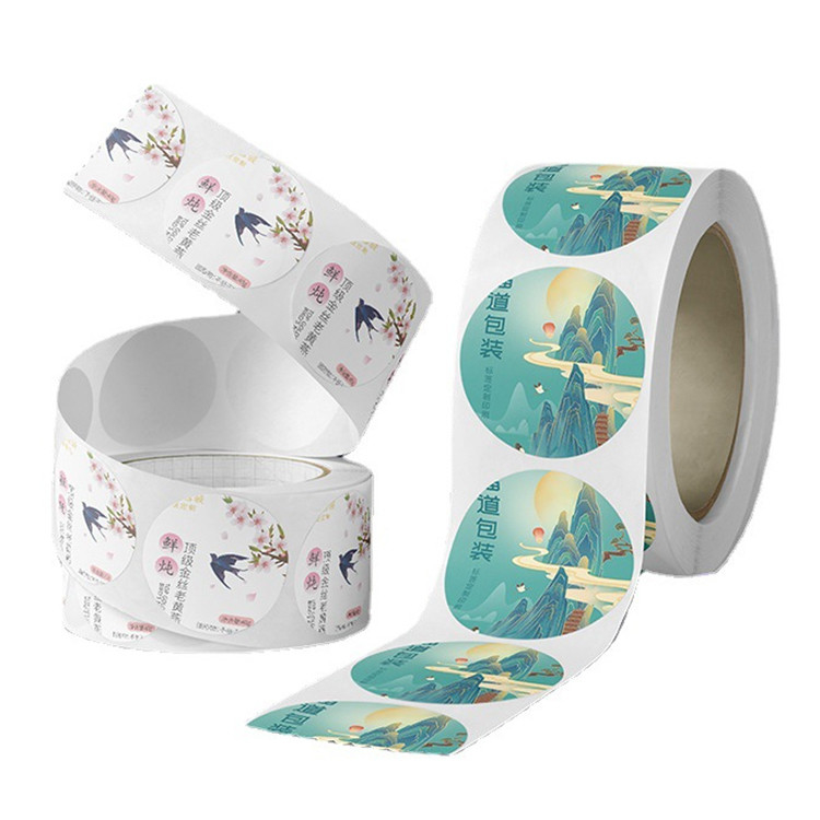 Custom Print CYMK Adhesive Sticker Label Paper Roll For Glass Jars Business Packaging