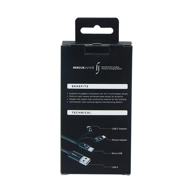 Customized Logo USB Cable Electronics Packaging Box Mobile Charger Packaging Box