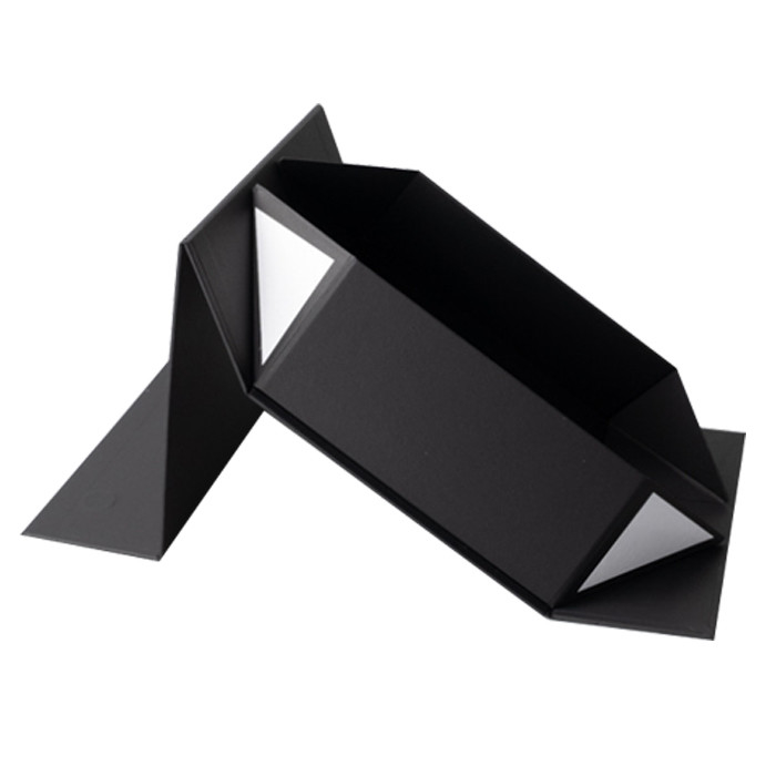 Flat Folding Gift Box With Magnetic Lid 4C UV Lamination Embossing Stamping