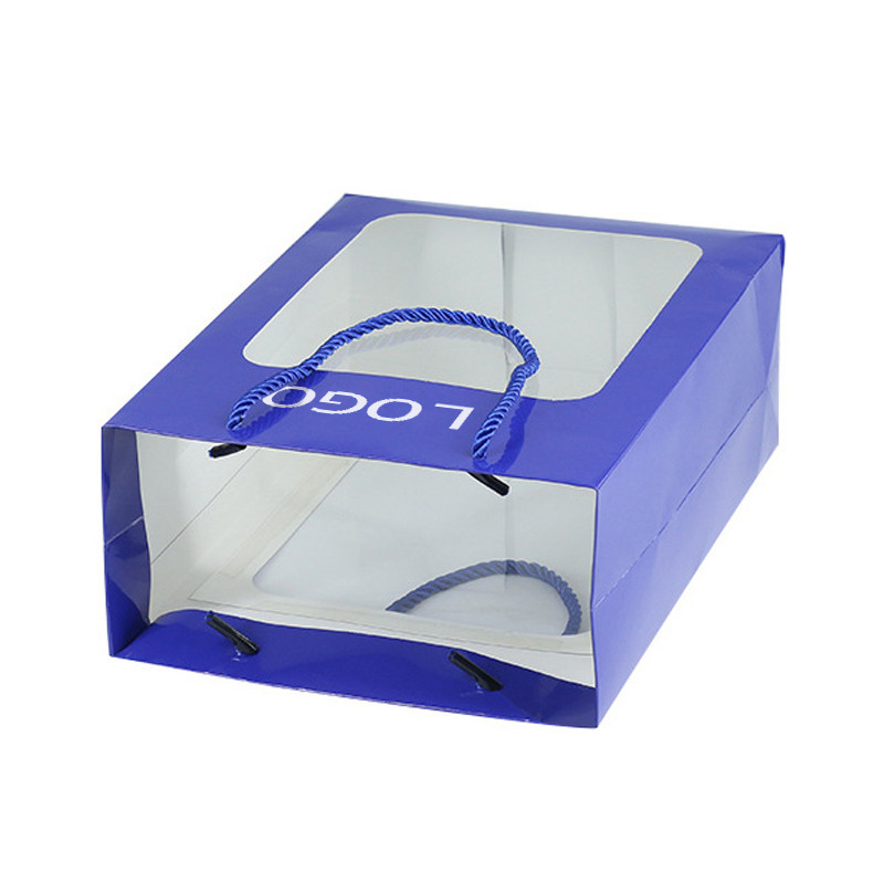 Offset Printing Paper Gift Bags Eco Friendly Kraft Paper Gift Bags With Window