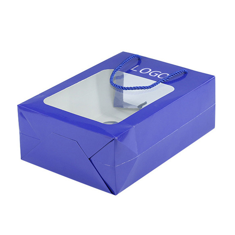 Offset Printing Paper Gift Bags Eco Friendly Kraft Paper Gift Bags With Window