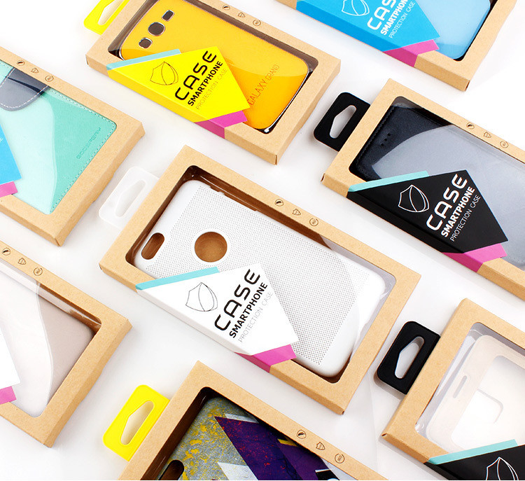 CMYK Electronics Packaging Box Mobile Phone Case Box Packaging With PVC Insert