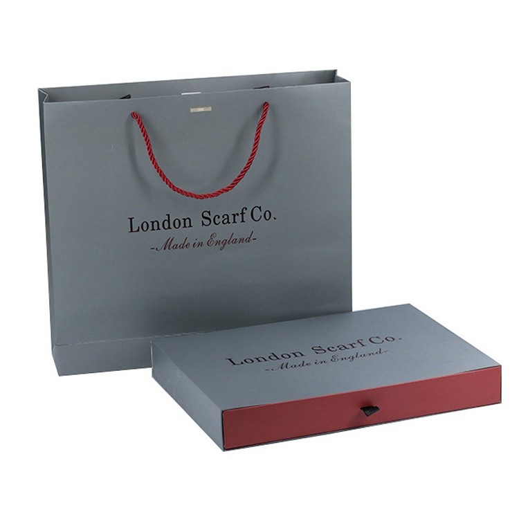 Cosmetic Paperboard Paper Gift Bags Box Sets With Drawer And Handle