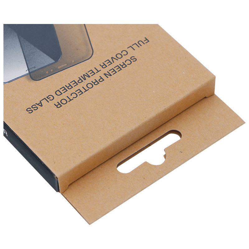 Coated Paper Electronics Packaging Box Transparent Phone Tempered Glass Packaging Box