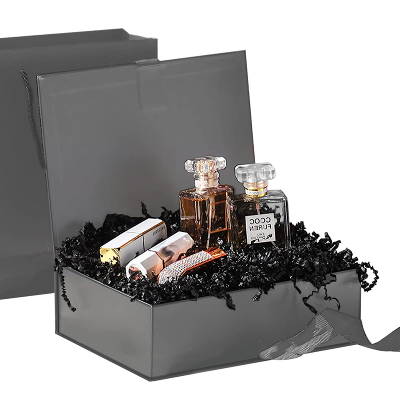 Cardboard Folding Paper Box With Bow Ribbon Magnetic Closure Luxury Mailer Boxes