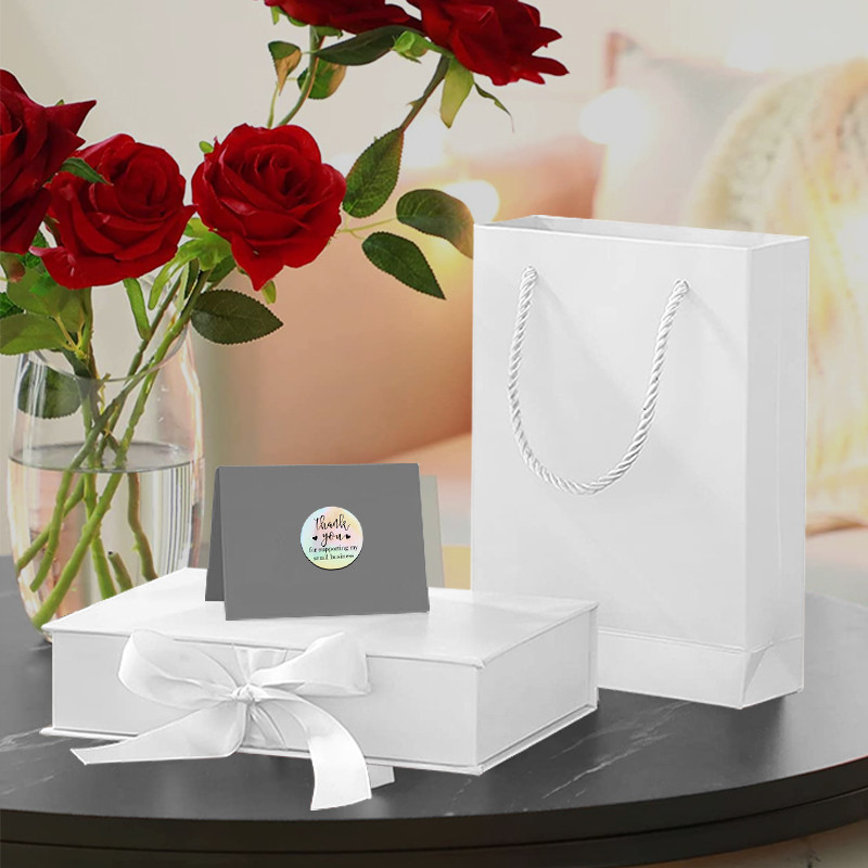 Cardboard Folding Paper Box With Bow Ribbon Magnetic Closure Luxury Mailer Boxes