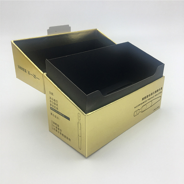 Custom Printed Handmade Luxury Gold Simple Flip Skincare Empty Paperboard Rigid Boxes