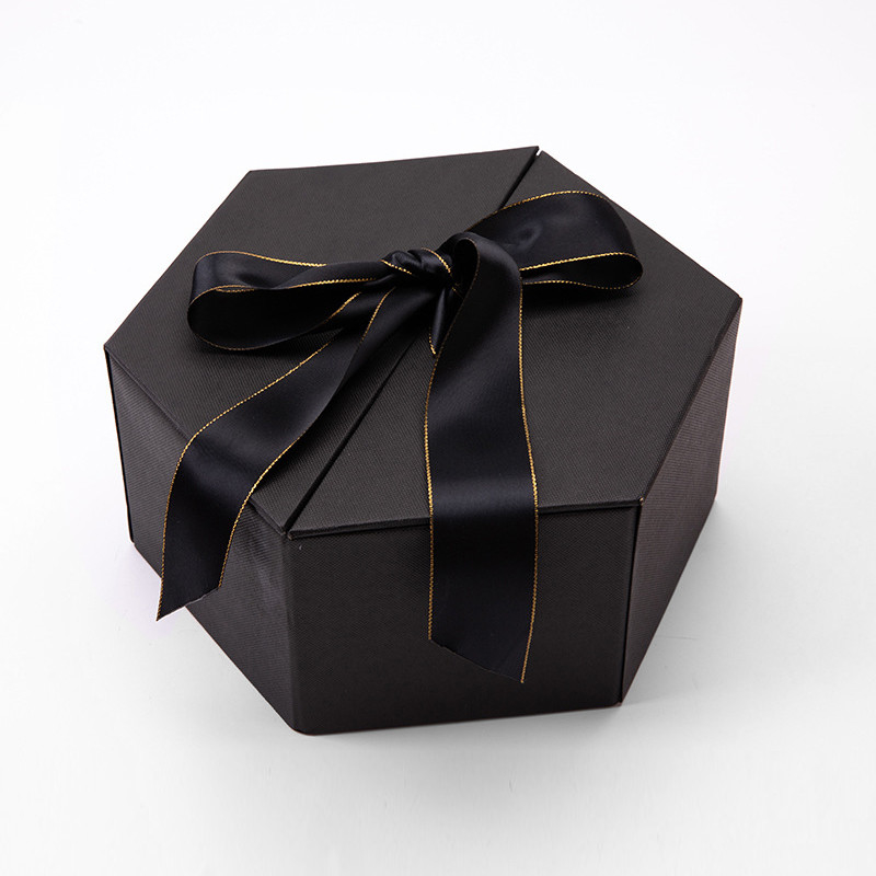 Hexagon Cardboard Magnetic Box Rigid Double Door Gift Box For Beverages