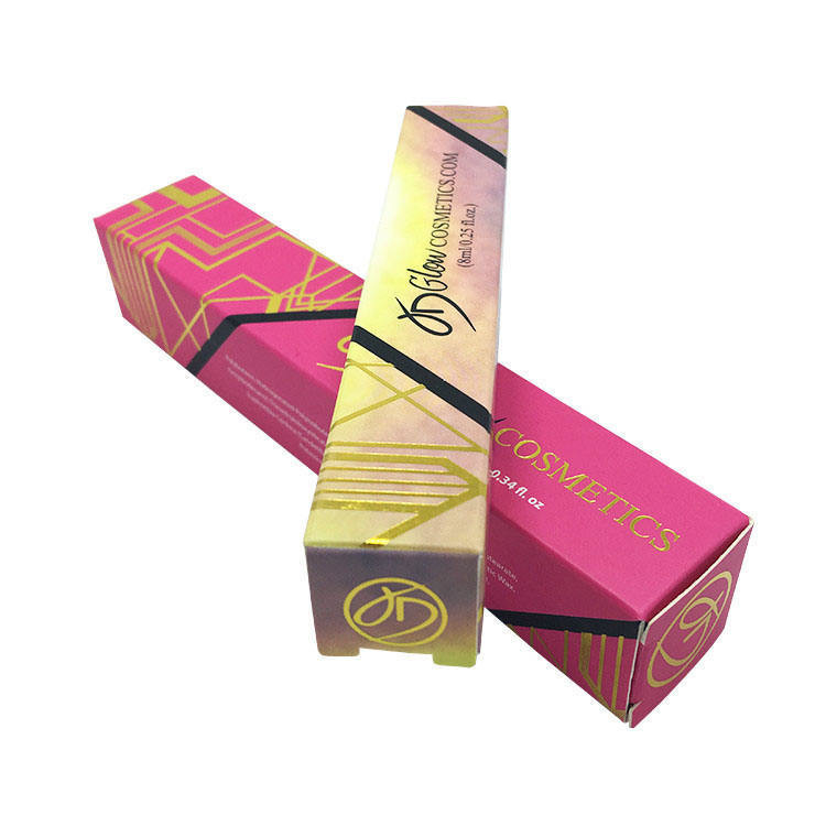 Matt Lamination Cosmetic Packaging Box Recycled Relief Pattern Lip Gloss Packaging Box