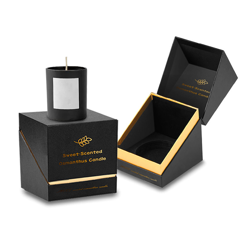Coated Paper Candle Jar Gift Boxes Custom Logo Luxury Packaging OEM CMYK Empty Paper Box