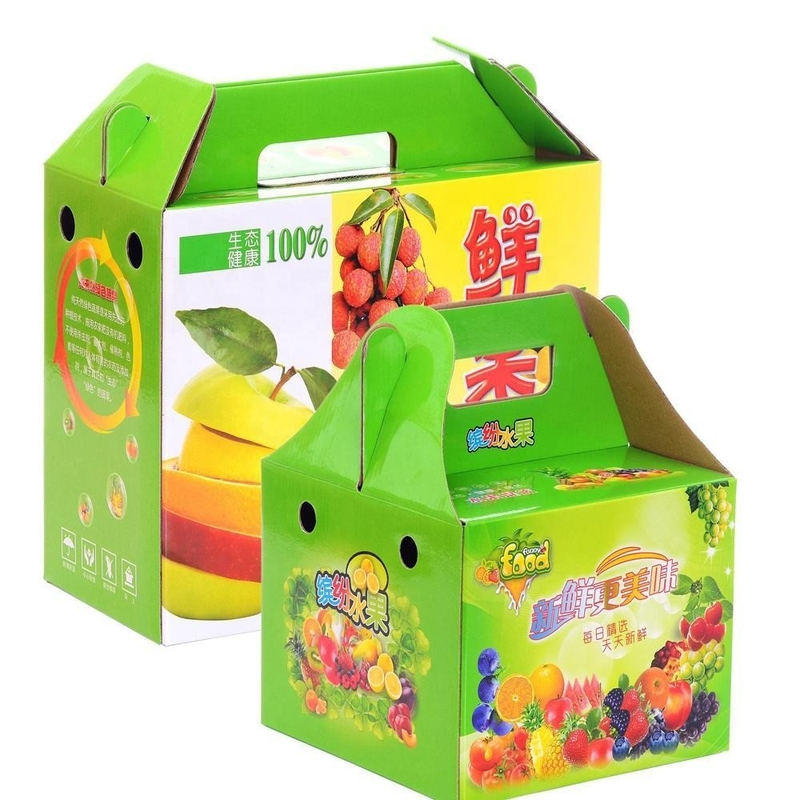 CMYK 4 Color Offset Printing Custom Cardboard Box for Banana Apple Peach Packaging