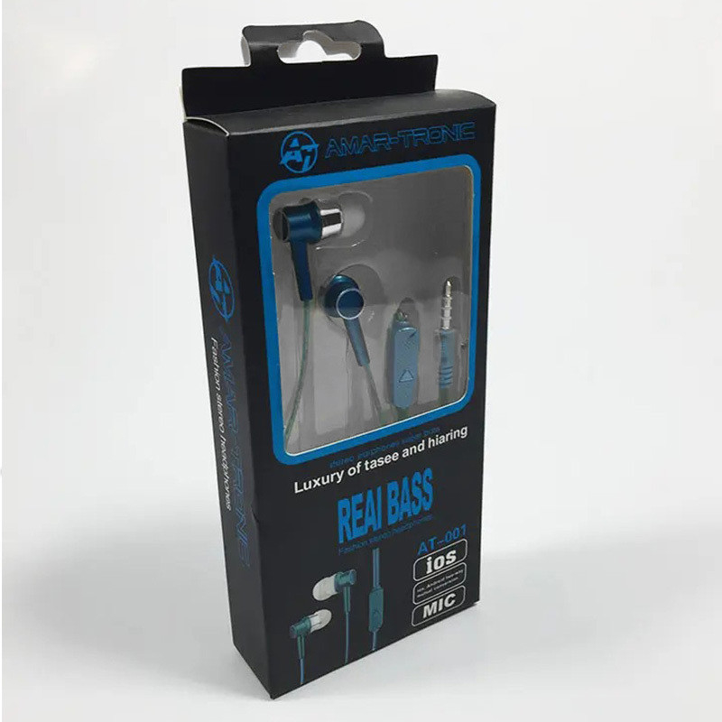 Paper Mobile Charger Earphone Packaging Box CMYK Offset Printing With Clear Window