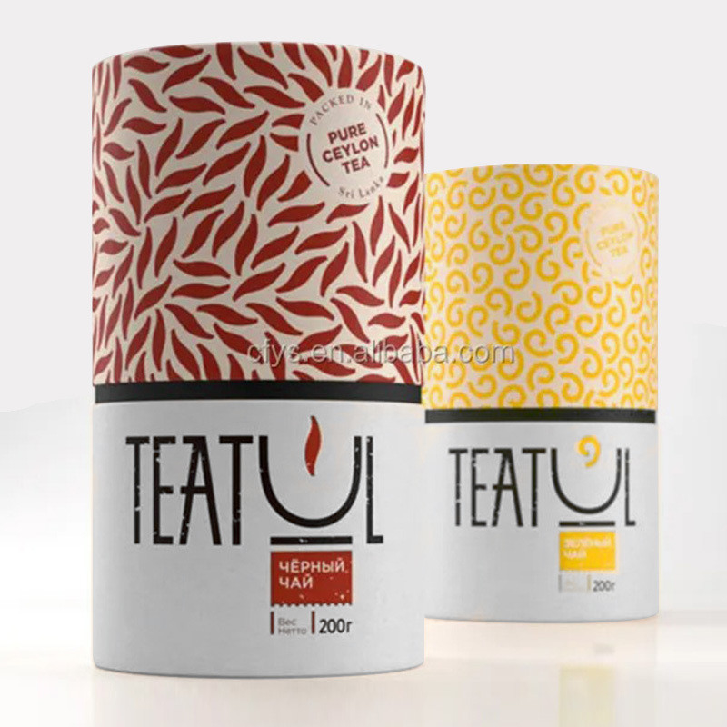 Eco-Friendly Paperboard Cosmetic Canister Cylinder Packaging Box for Childproof Tea Tube