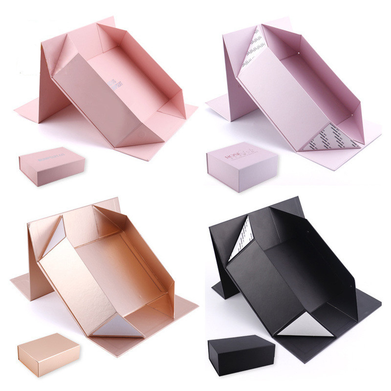 Personalized Rigid Magnetic Foldable Gift Box Cardboard Packaging Box With Ribbon