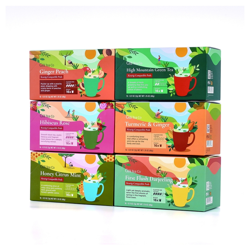 Varnished Custom Printed Cardboard Box Packaging For 48g Tea And Coffee Drink Powder
