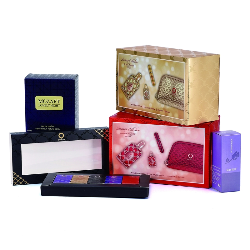 Recyclable Cosmetic Packaging Box Colorful Texture Skincare Set Packaging Box